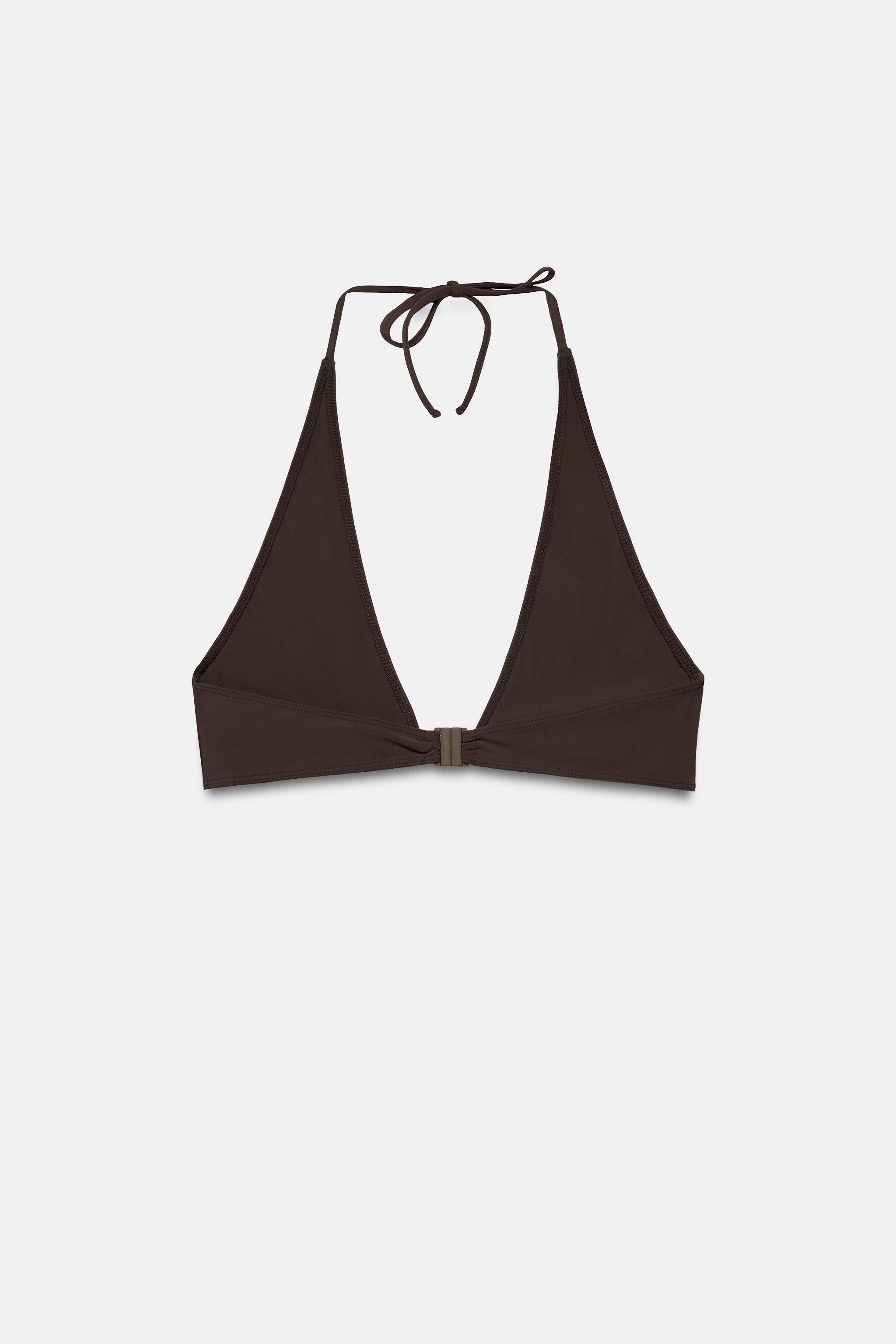 HALTER BIKINI TOP WITH METAL DETAIL