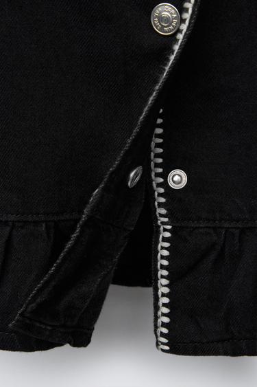 TOP EN JEAN BRODÉ - Noir de Zara - Image 3