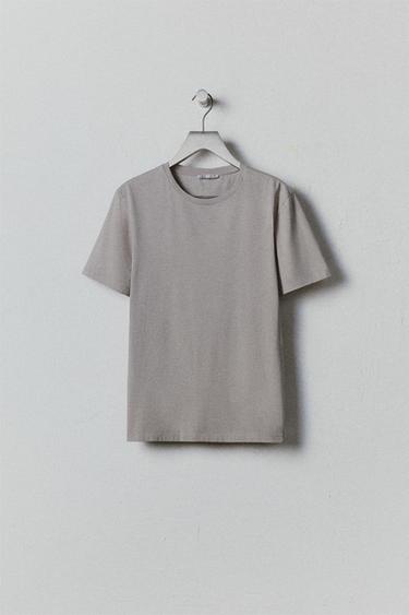BASIC SLIM FIT T-SHIRT - Light grey by Zara