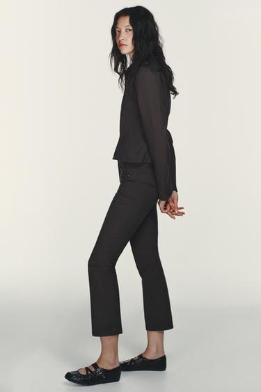 STRIPED JACKET WITH ZIPS - Brown by Zara - Image 3