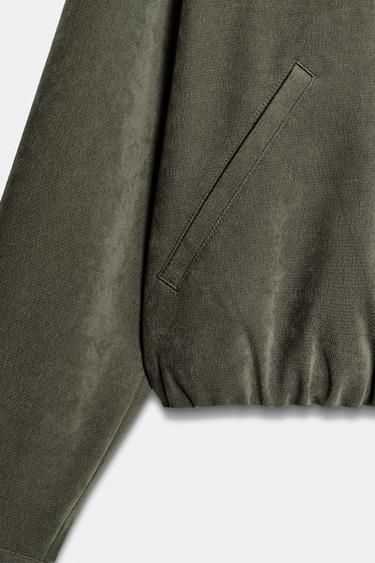 OVERSIZED BOMBER JACKET - Khaki by Zara - Image 6