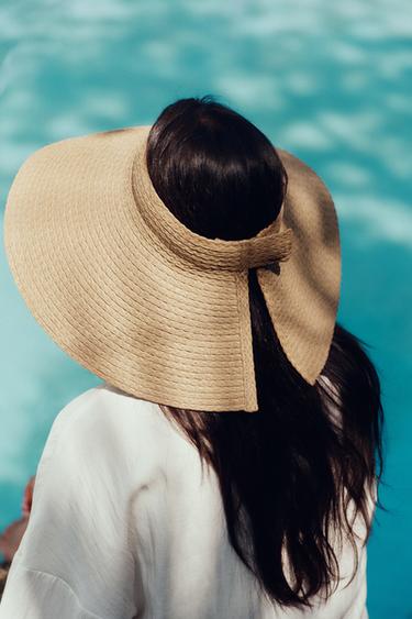 VISIERA INTRECCIATA A TESA LARGA - Beige chiaro di Zara