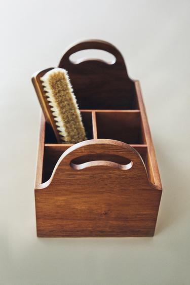 ACACIA WOOD STORAGE BOX - Light beige by Zara
