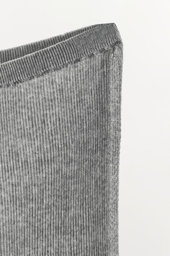 PANTALON MAILLET CANNELÉ - Gris chiné de Zara - Image 5