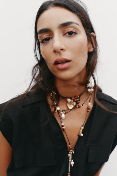SAFARI TOP WITH BELT IN A LINEN BLEND - Black by Zara - Image 4