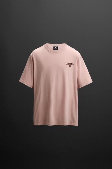 CAMISETA ESTAMPADO GRÁFICO RUNNING - Salmón de Zara - Imagen 0