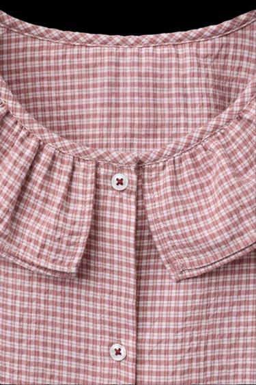 CAMISA DOBLE CUELLO BOBO CUADROS BENSIMON ® X ZARA  - Fresa de Zara