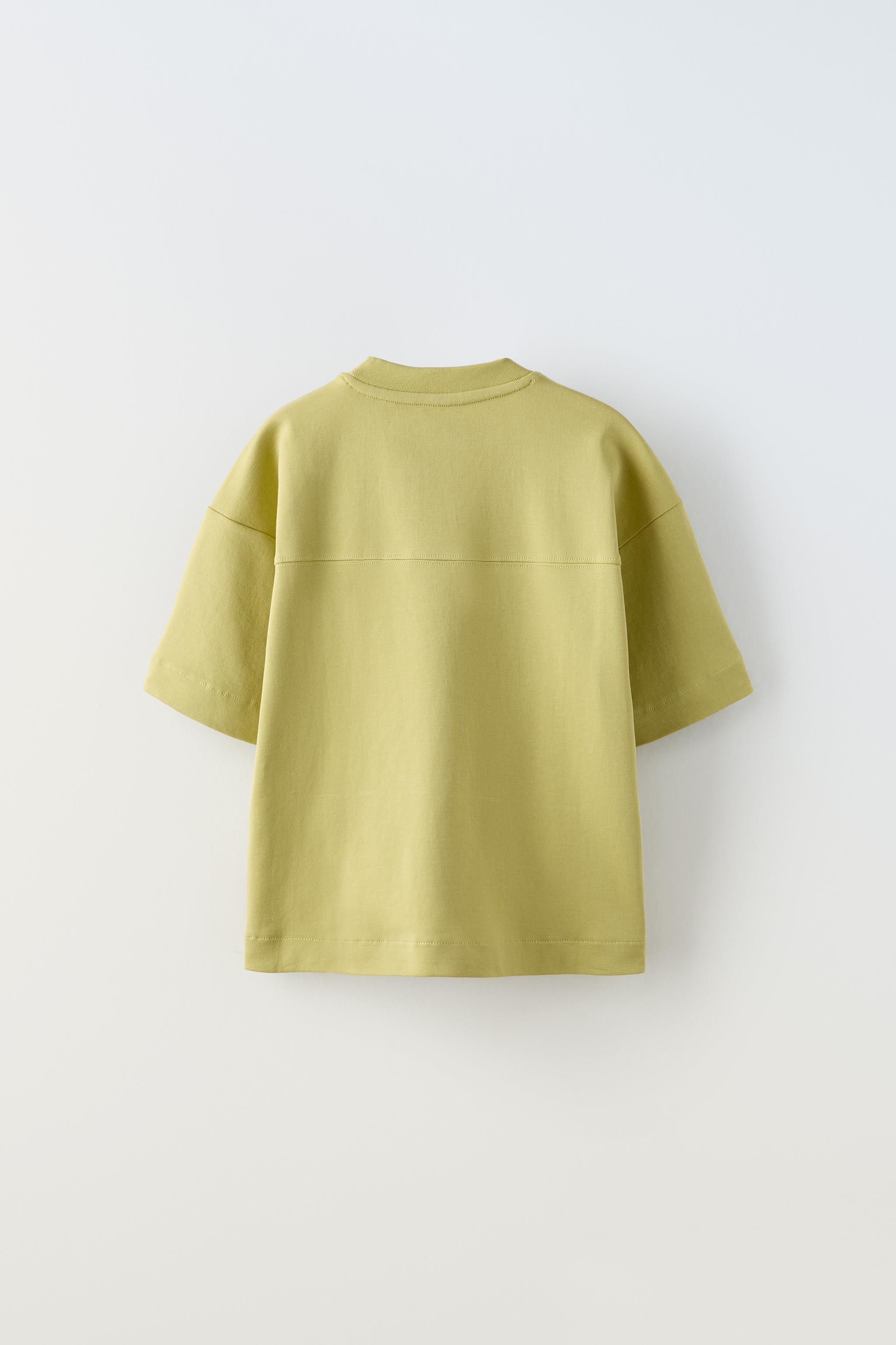 TEXTURED PRINT ATHLETIC T-SHIRT - Lime green | ZARA United States