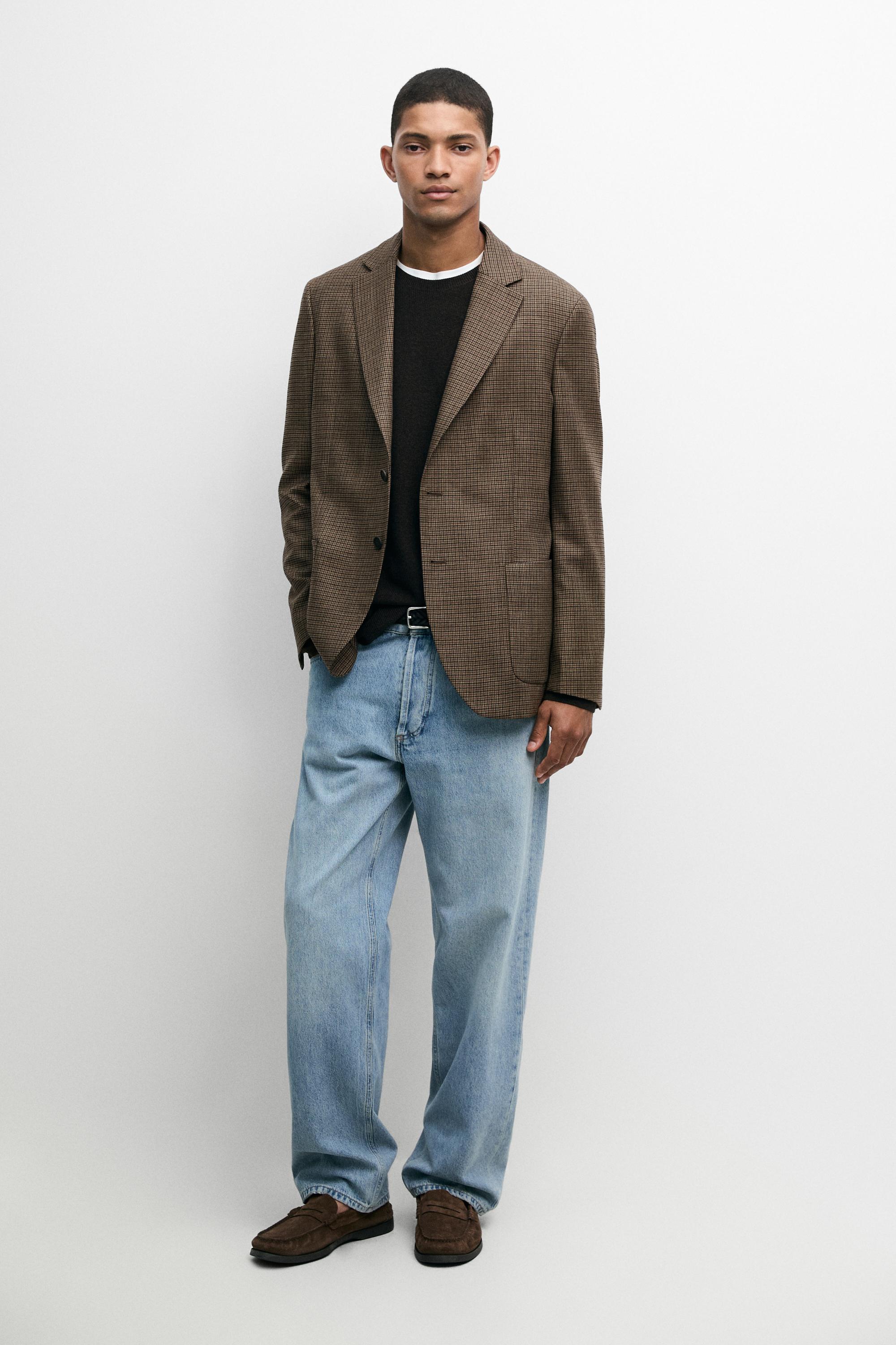 100% wool houndstooth blazer