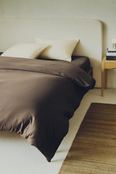 Zara SATEEN DUVET COVER (300 THREAD COUNT) - Brown