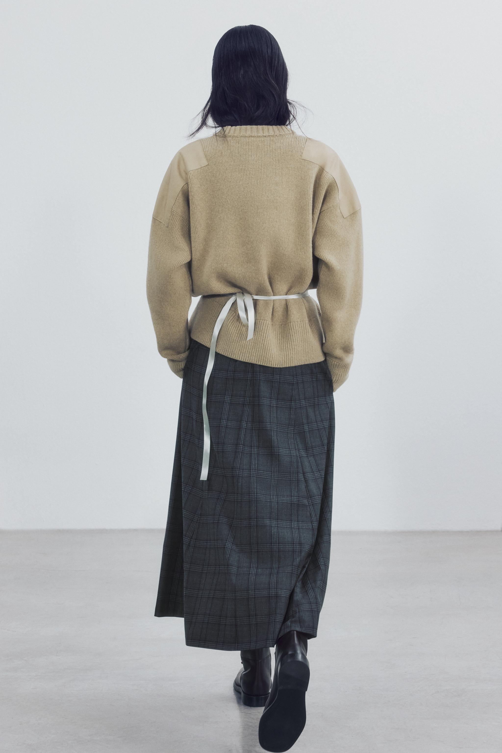 CHECK MIDI SKIRT ZW COLLECTION - Gray | ZARA United States