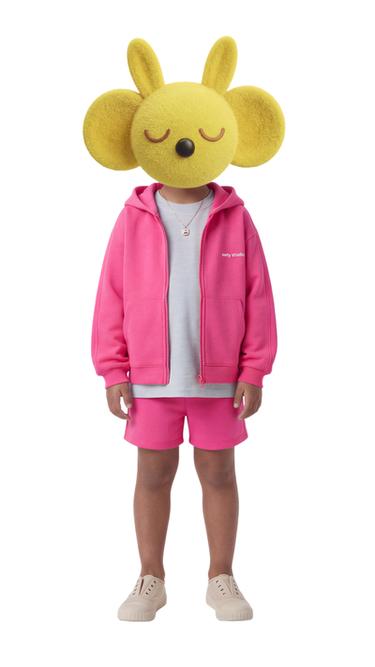 SPORTY EMBOSSED TEXT ZIP-UP HOODIE - Fuchsia by Zara