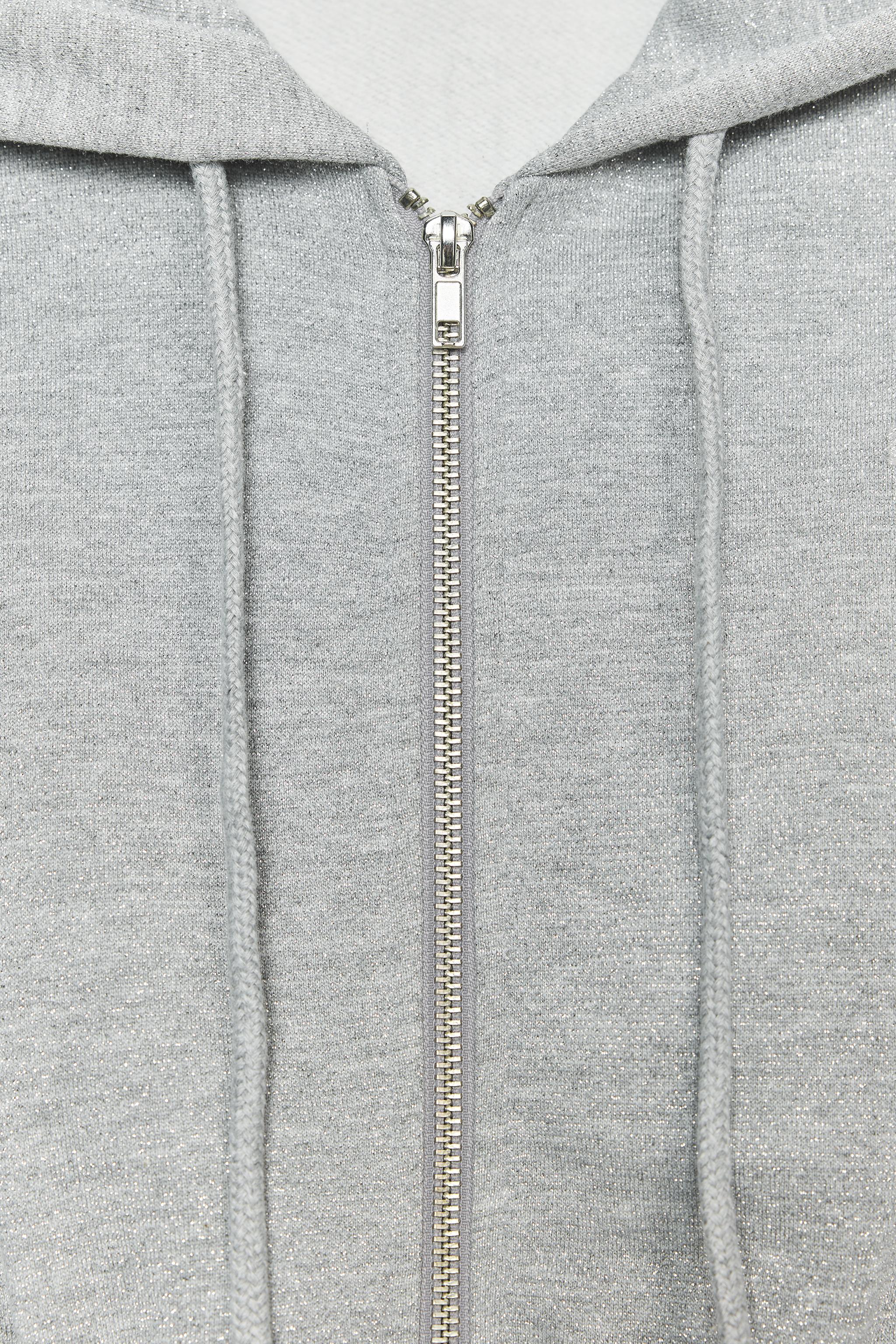 METALLIC THREAD CROP SWEATSHIRT - Gray marl | ZARA United States
