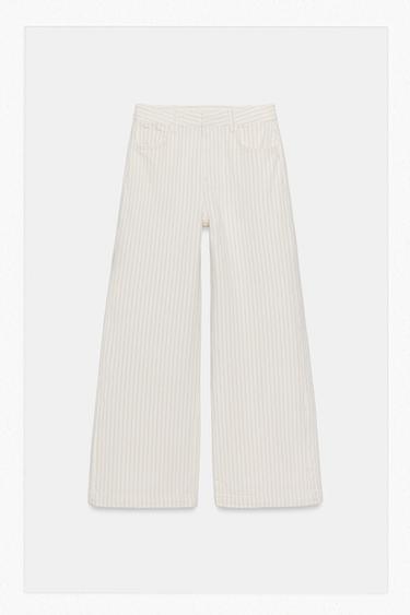 JEANS ZW COLLECTION RAYAS TIRO ALTO - Crudo de Zara