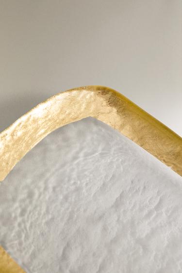 PLAT VERRE RECYCLABLE BORD DORÉ - Or de Zara - Image 3