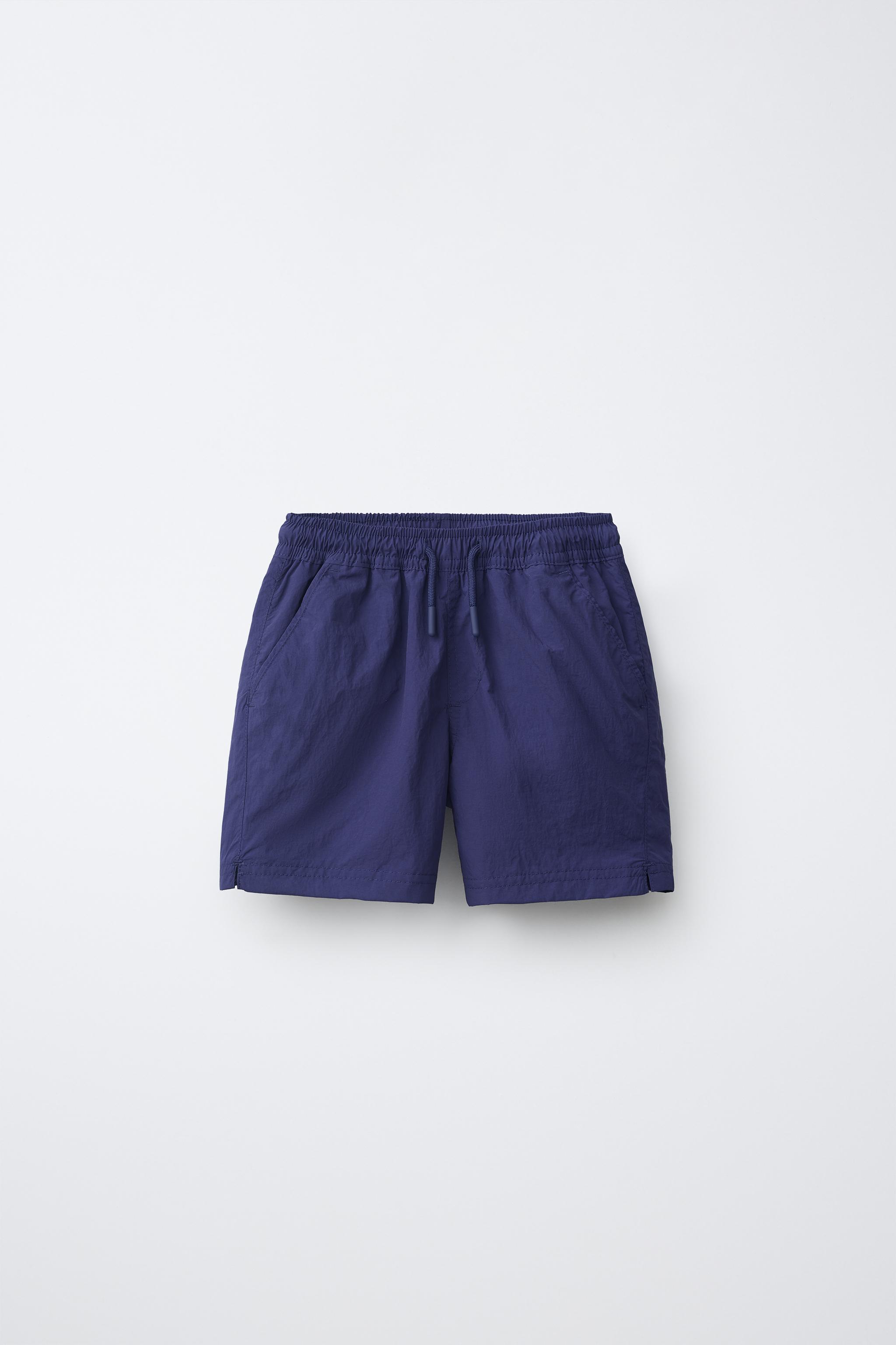 PLAIN NYLON SHORTS — Blue