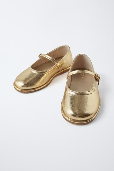 BALLERINES MÉTALLISÉES - Or de Zara - Image 2