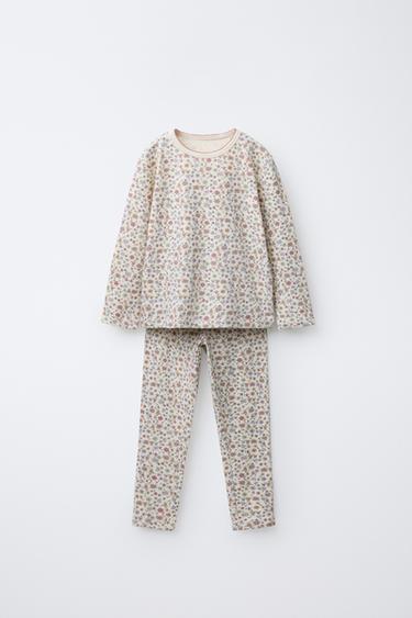 2-6 YEARS/ FLORAL PYJAMAS - Ecru by Zara