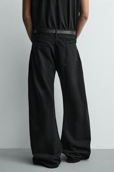 BARREL FIT JEANS WITH ZIPS - Black by Zara - Image 2