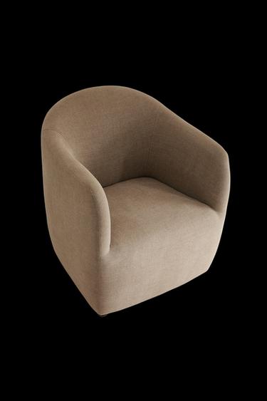 LINEN ACCENT CHAIR - Light beige by Zara