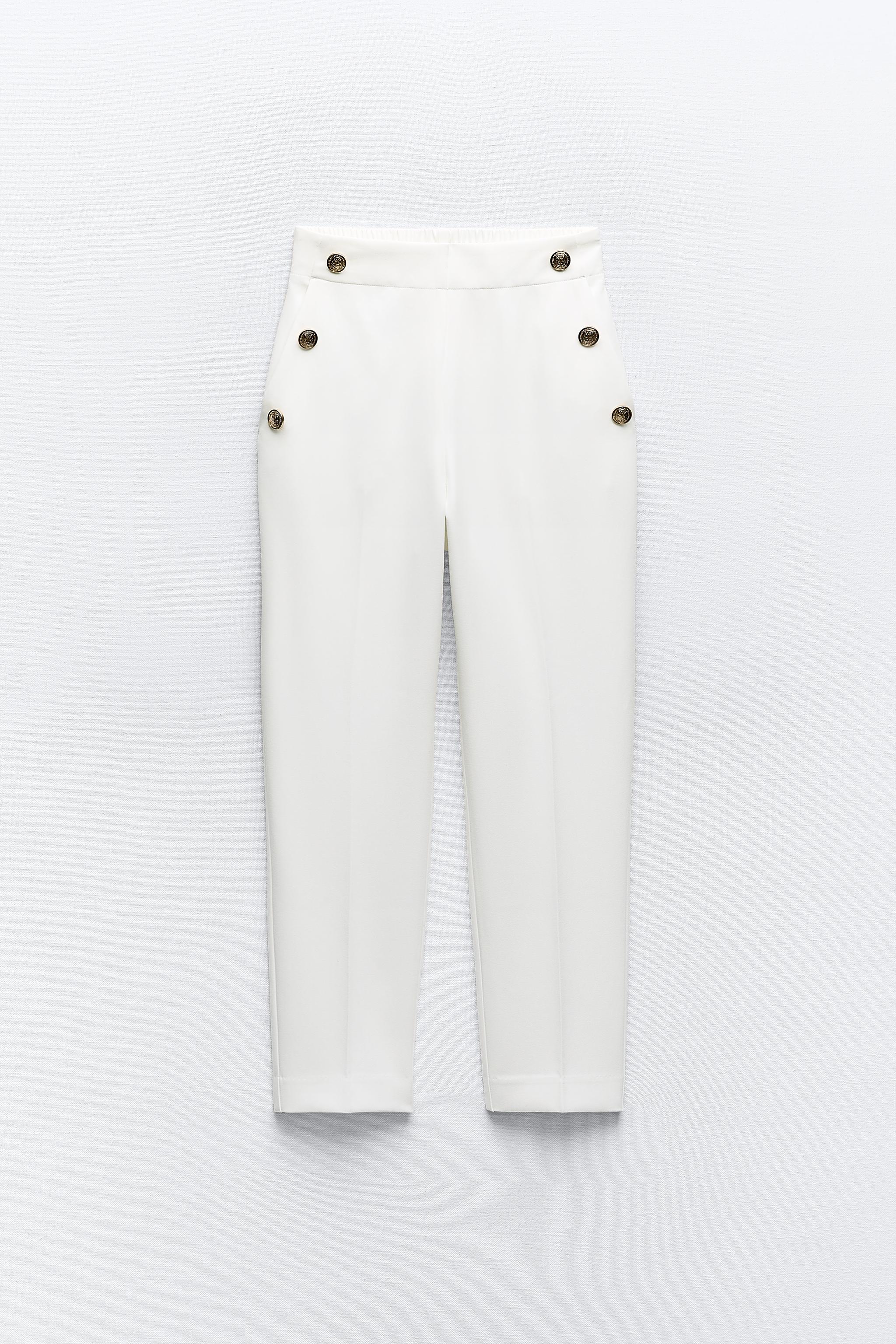 Zara Trafaluc Black White Check Trousers Green Yellow Stripe Chino Pants  Size XS