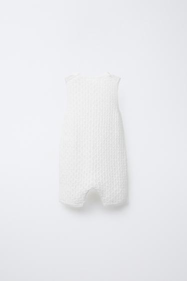 SALOPETTE COURTE EN MAILLE AJOURÉE - Écru clair de Zara - Image 1