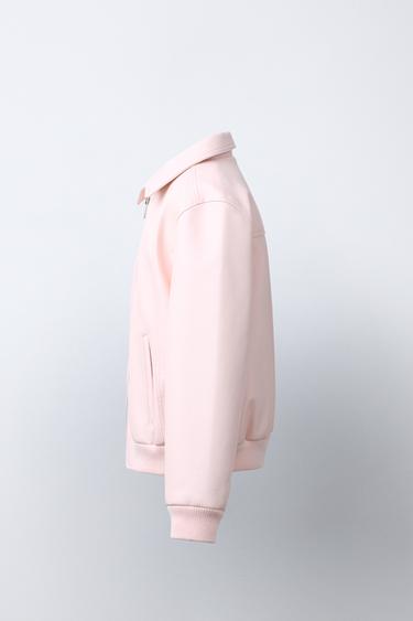 LEATHER EFFECT BOMBER JACKET - Pastel pink by Zara - Image 2