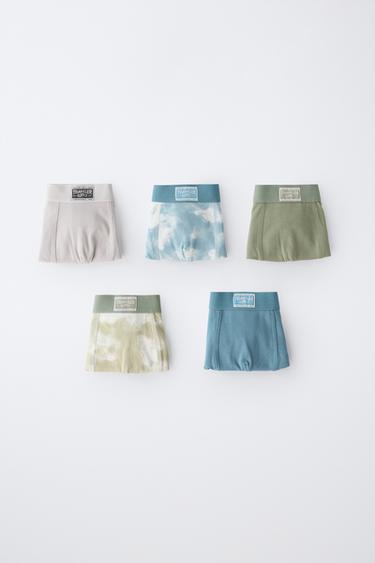 Paquete de 5 boxers con etiqueta (tallas 6-14)