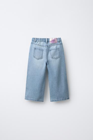 RIPPED WIDE-LEG JEANS - Light blue by Zara - Image 1