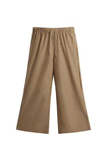 PANTALÓN OVERSIZED FIT RAYAS - Amarillo de Zara - Imagen 0