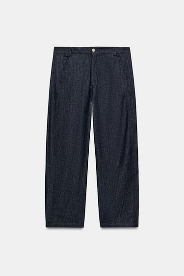 Zara BARREL PANTS - Blue