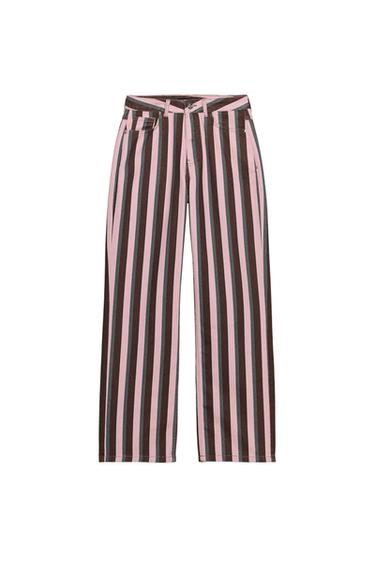 Z1975 STRAIGHT STRIPED MID-RISE JEANS - striped by Zara