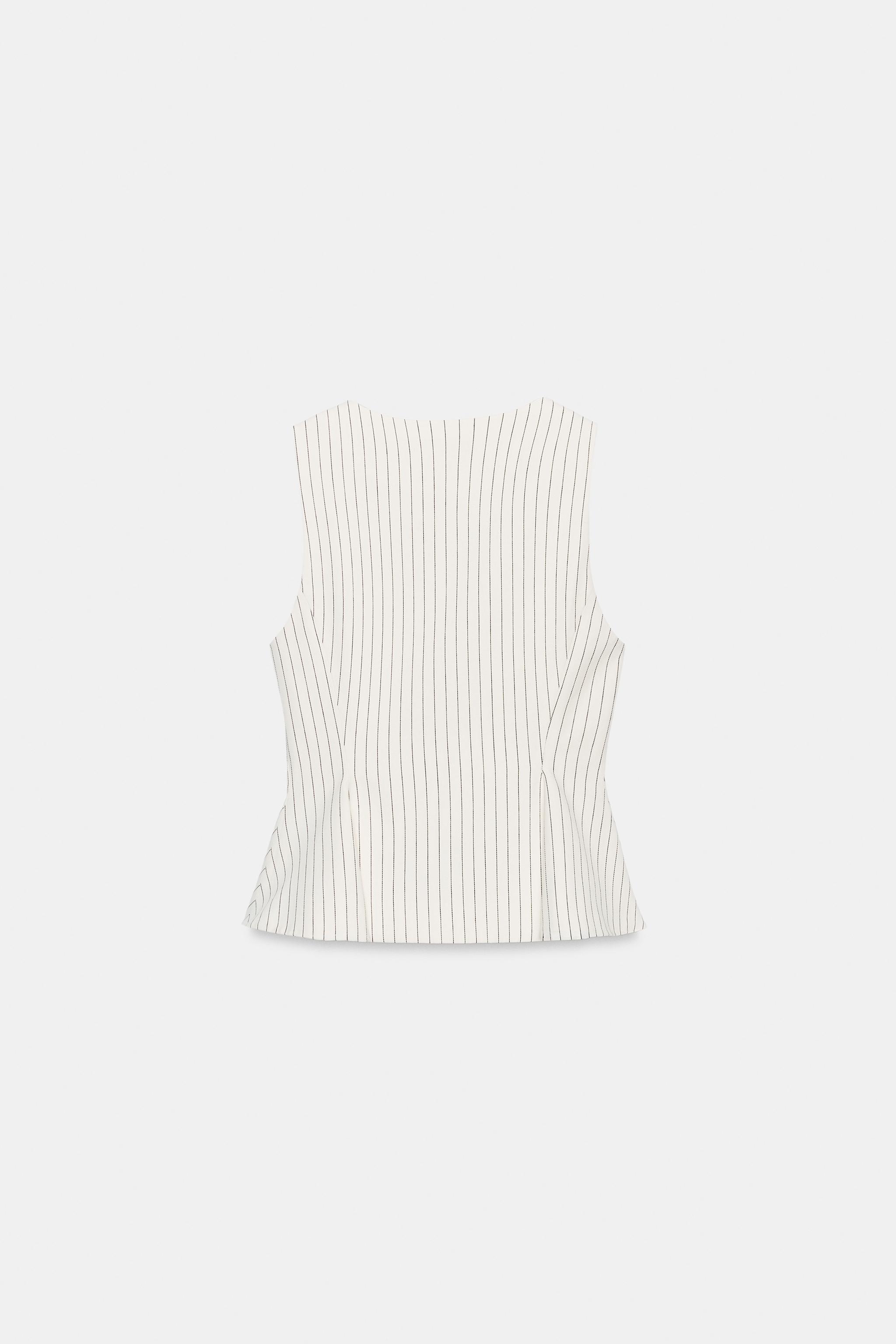 GILET PEPLUM À RAYURES