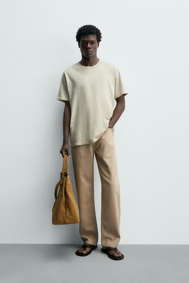 REGULAR FIT LIGHTWEIGHT ORIGINS T-SHIRT - Sand by Zara