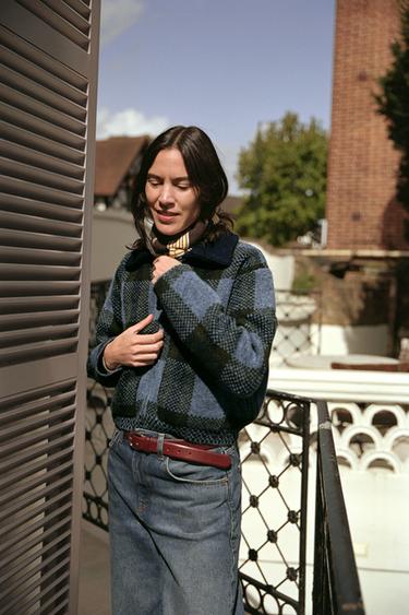 Zara PLAID CARDIGAN - Multicolored - Image 0