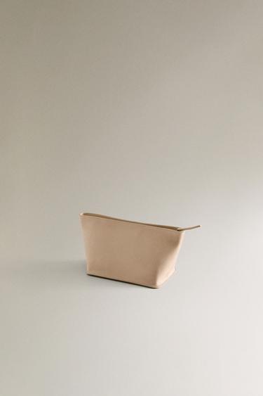 NUBUCK LEATHER WASH BAG - Ecru White by Zara - Image 3