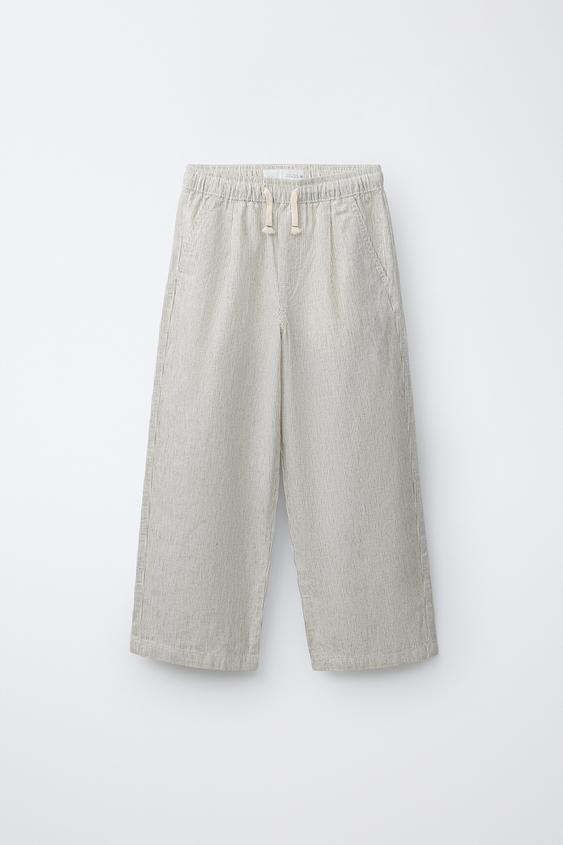PANTALÓN PIJAMERO RAYAS - Crudo de Zara - Imagen 0