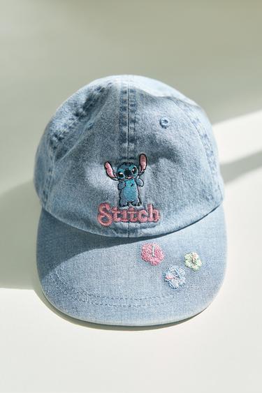 Zara LILO & STITCH © DISNEY EMBROIDERED DENIM CAP - Blue