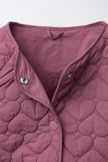 WATER-REPELLENT LABEL PADDED JACKET - Dark pink by Zara - Image 5