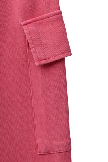 Zara WASHED EFFECT WIDE LEG CARGO PANTS - Raspberry