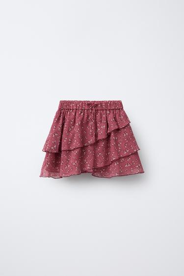 Zara BUTTERFLY PRINT SKORT - Raspberry - Image 0