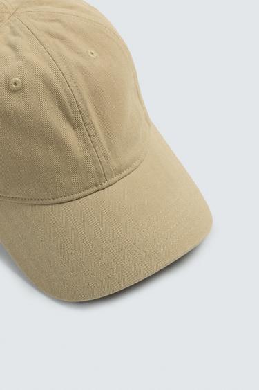 COTTON HERRINGBONE CAP - Mustard by Zara - Image 5
