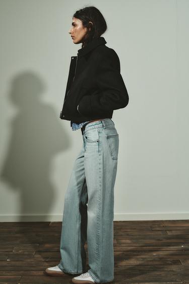 JEAN TRF WIDE LEG TAILLE BASSE - Bleu délavé de Zara - Image 2