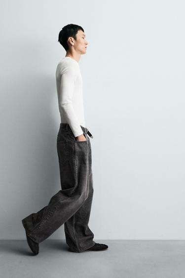 Zara BAGGY FIT JEANS - Gray