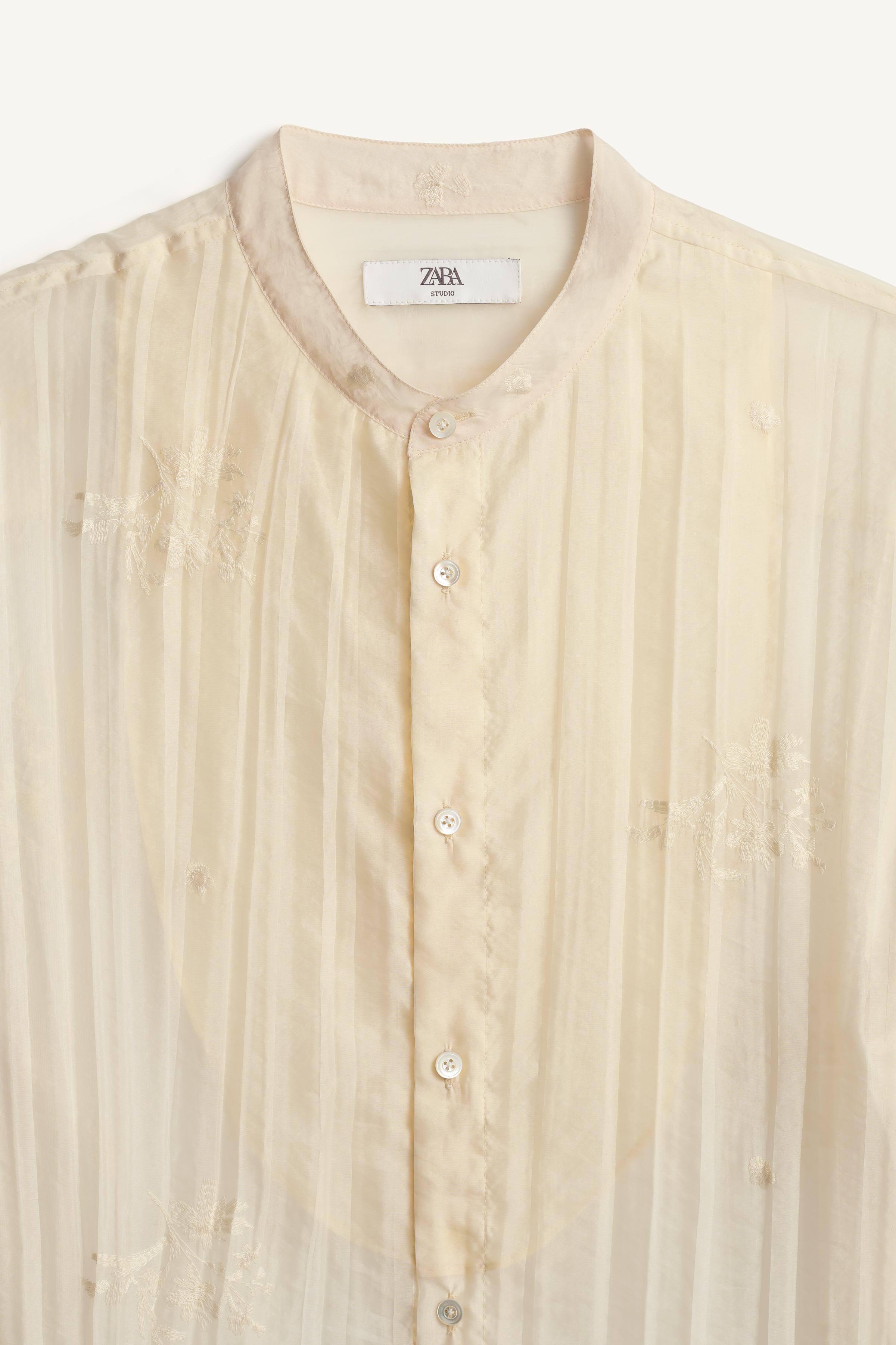 SEMI-SHEER EMBROIDERED SHIRT