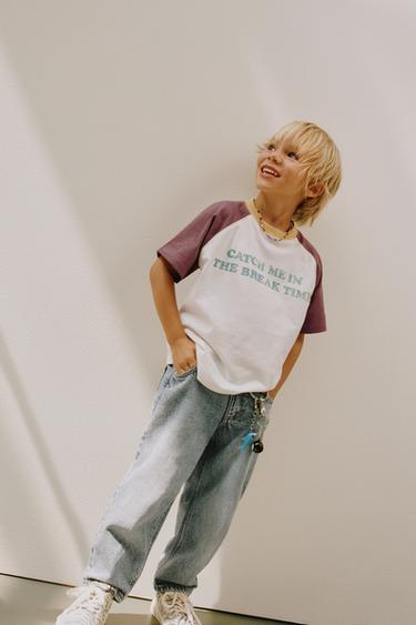 CONTRAST RAGLAN SLEEVE T-SHIRT - Ice by Zara