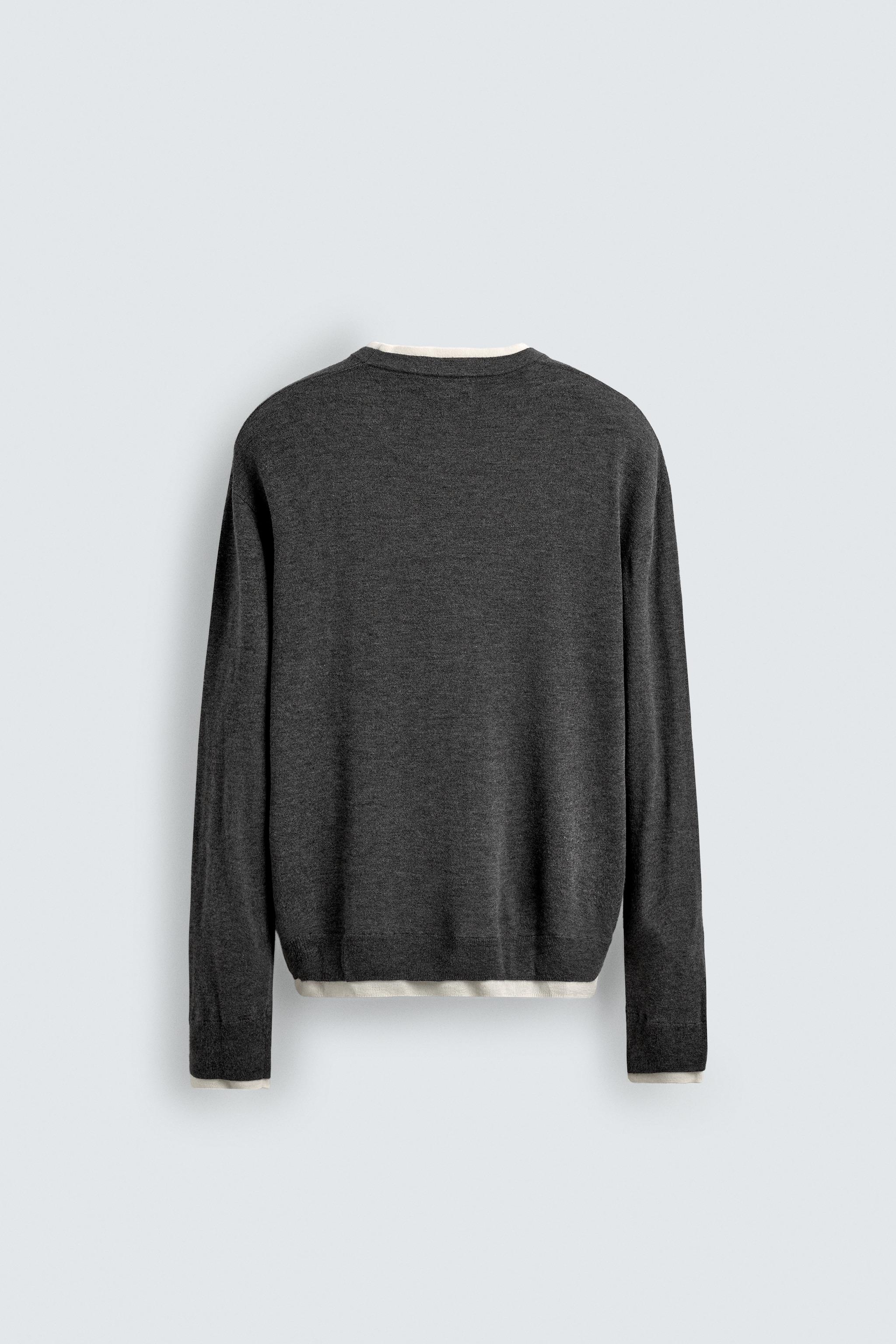 コントラストトリムセーター - ブラウン | ZARA Japan / 日本