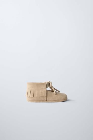 BAILARINA FLECOS PIEL - Marrón Arena de Zara