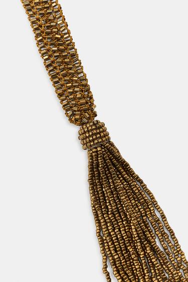 FOULARD EN MAILLE À FRANGES ET FANTAISIE - Or de Zara - Image 3