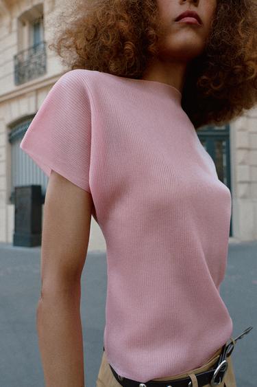 RIBBED KNIT TOP - Neon pink by Zara - Image 3